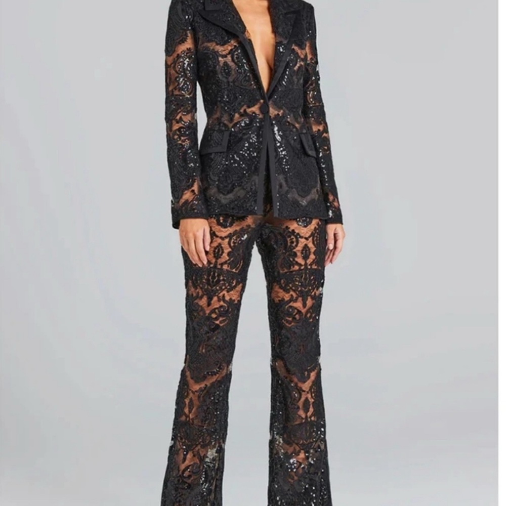 Luxedress Black Lace Suit Set